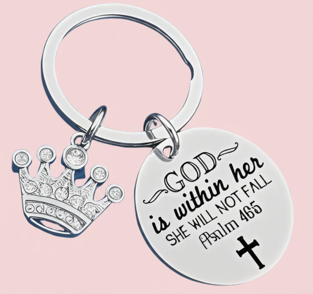 Faith-Based Crown Keychain Set