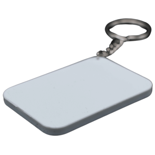 Keyring Polymer; colour edge (4.8cm x 6.7cm)
