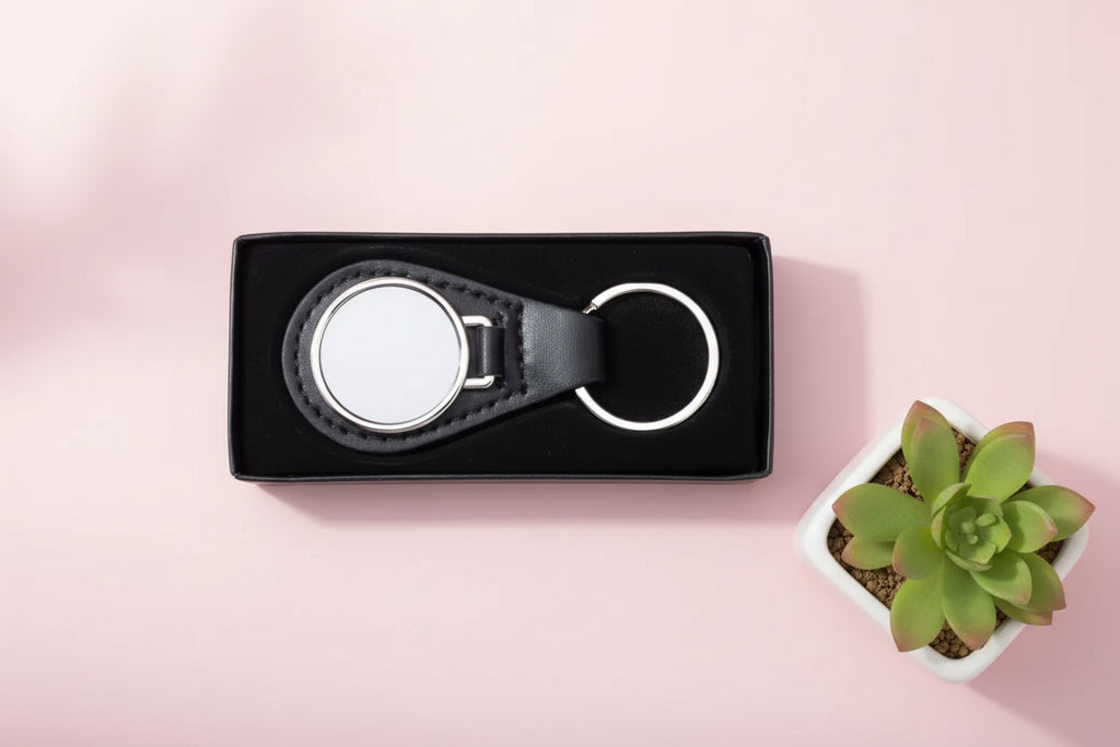 PU Keyring (Round; Metal)