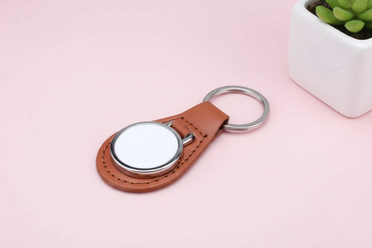 PU Keyring (Round; Metal)