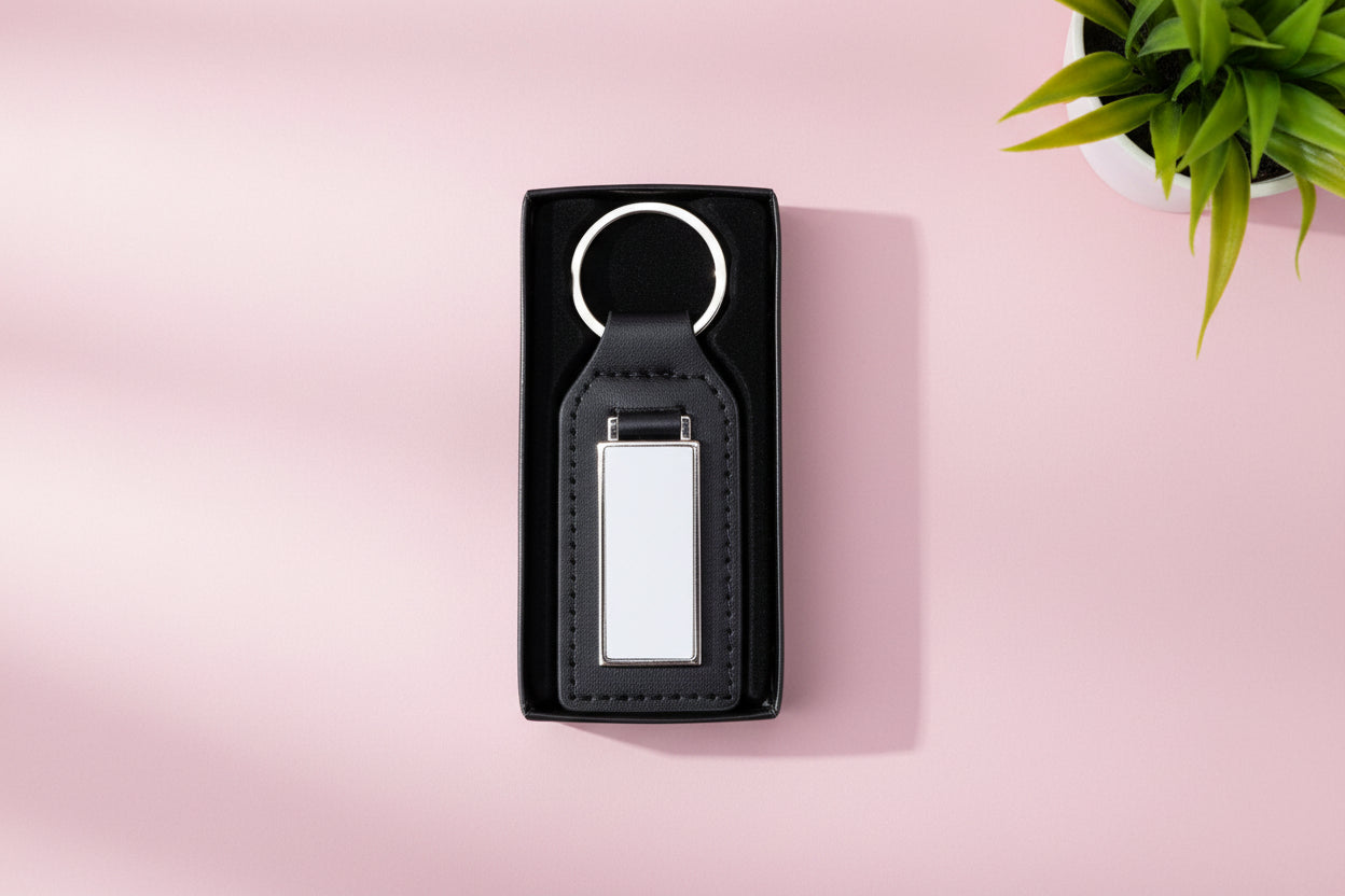 PU Keyring (Rectangle; Metal)