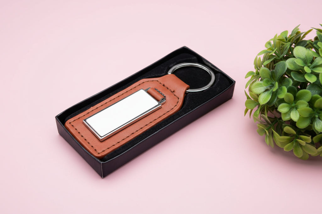 PU Keyring (Rectangle; Metal)