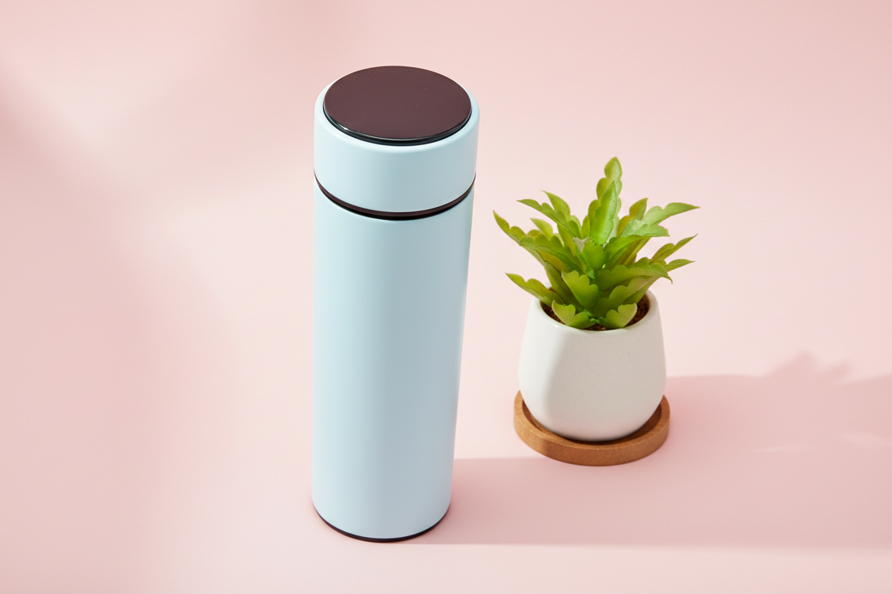 Flask (White; Temperature; 400ml; Digital; Stainless Steel)
