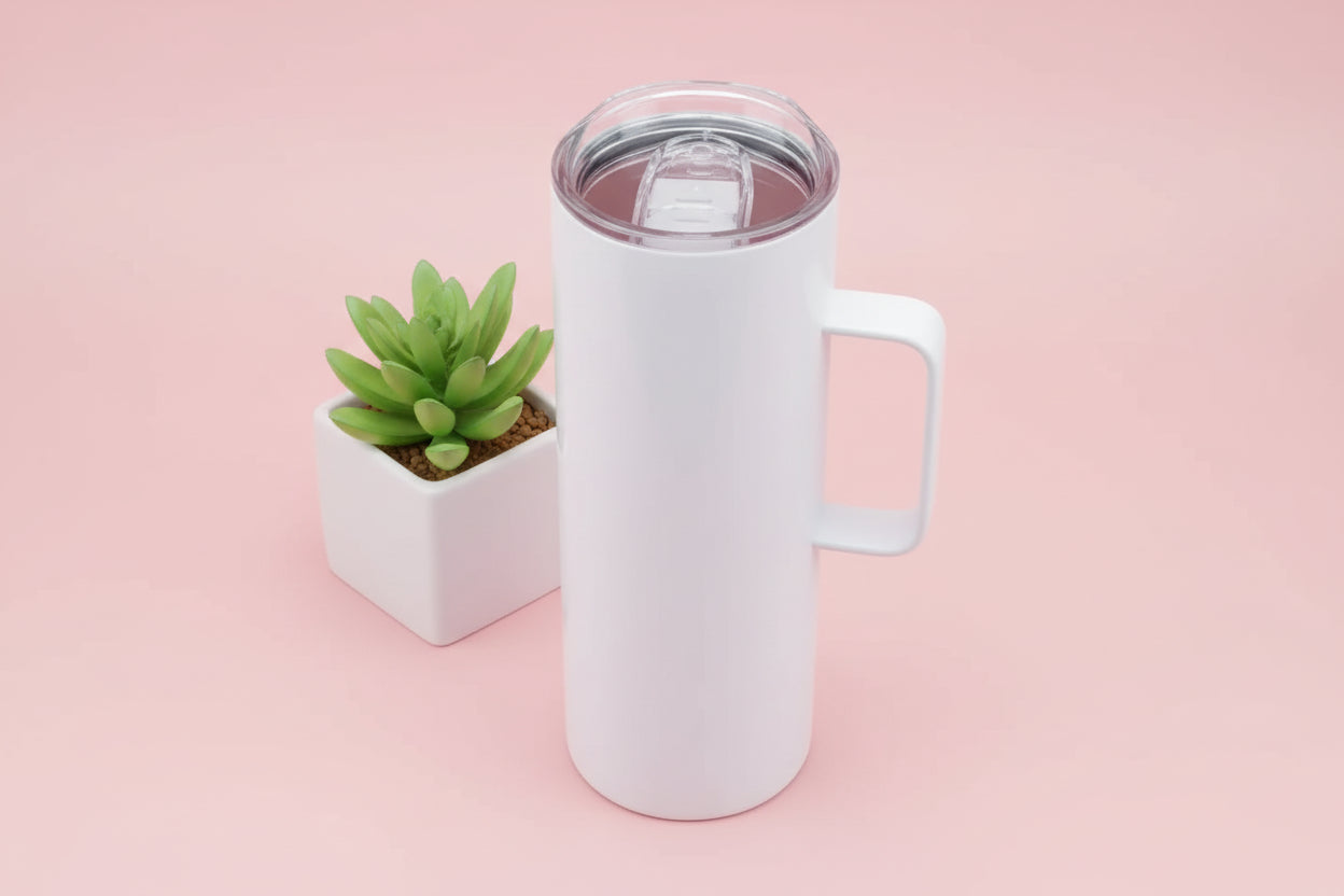 Coffee Mug (20oz; White; Stainless steel; Double Walled)