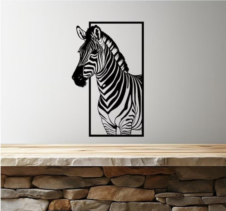 Zebra Silhouette Metal Wall Art (Mild Steel)