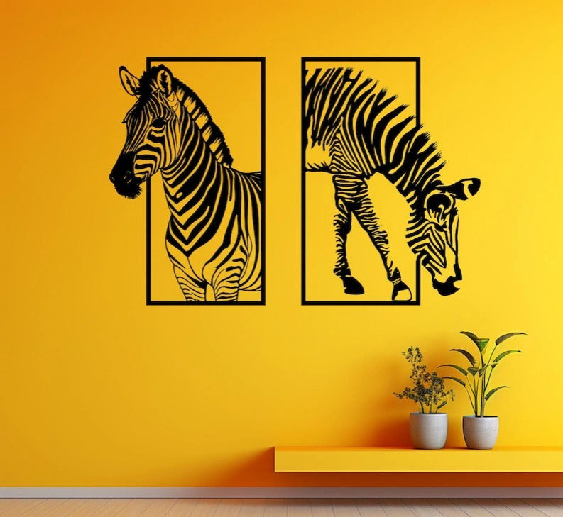 Zebra Silhouette Metal Wall Art (Mild Steel)
