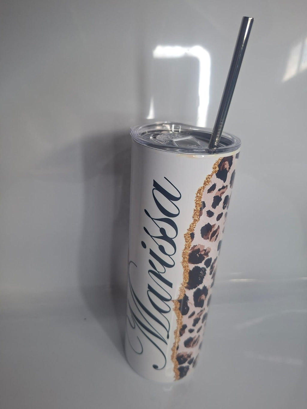 Cheetah Print Add Your Own Name, 20oz Sublimation Tumbler Design