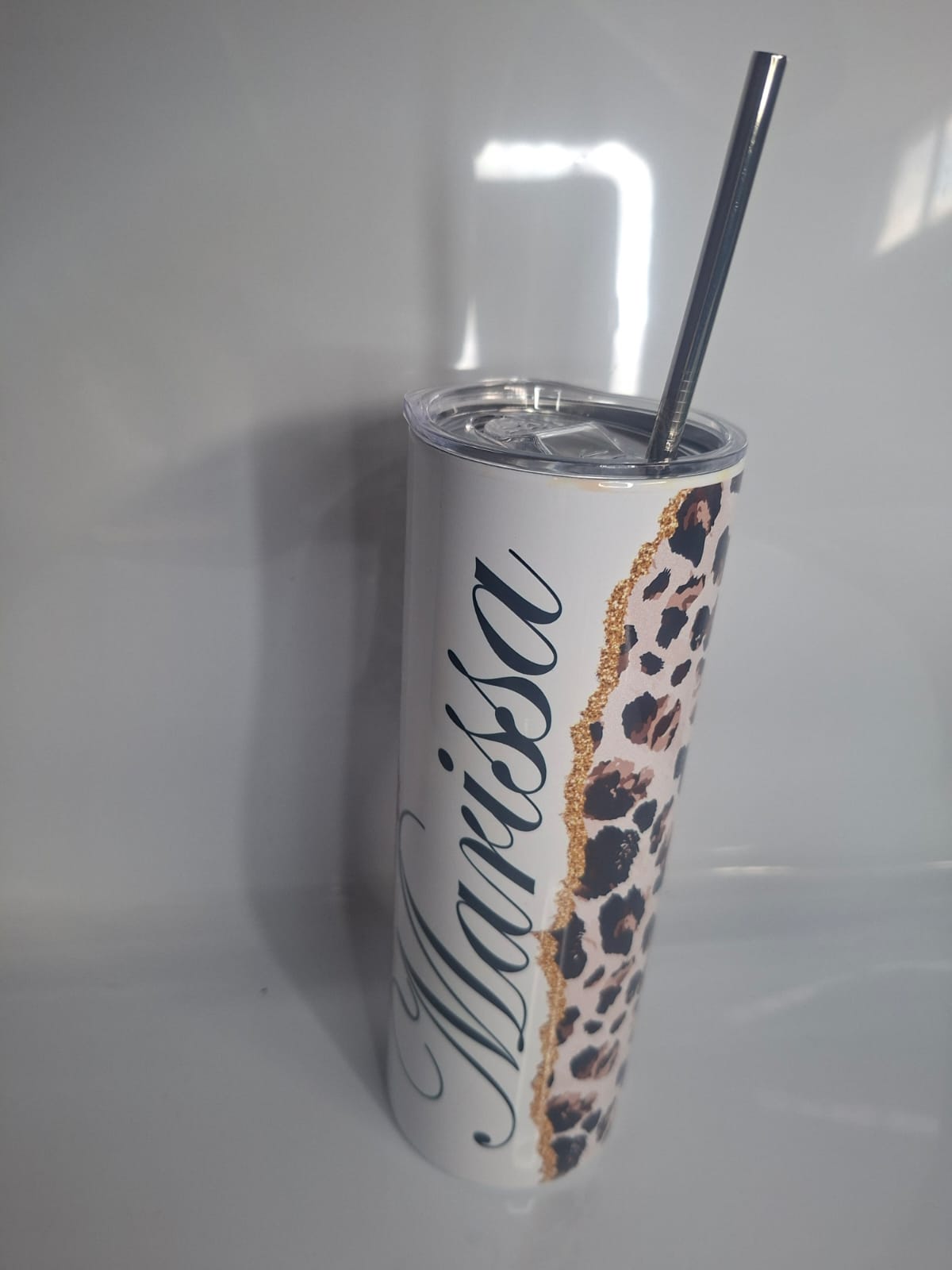Cheetah Print Add Your Own Name, 20oz Sublimation Tumbler Design