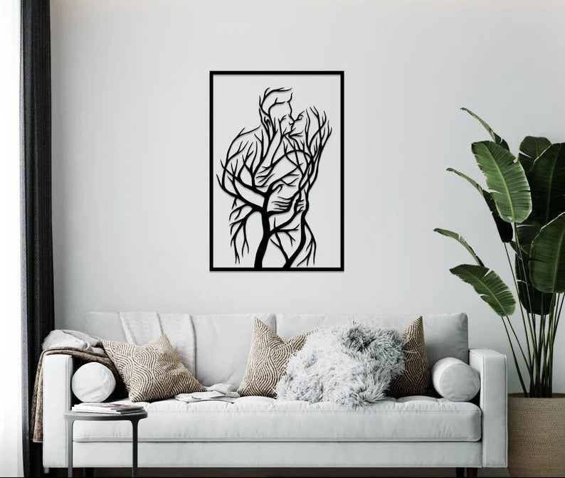 lovers kiss Metal Wall Art - (500mm x 800mm)