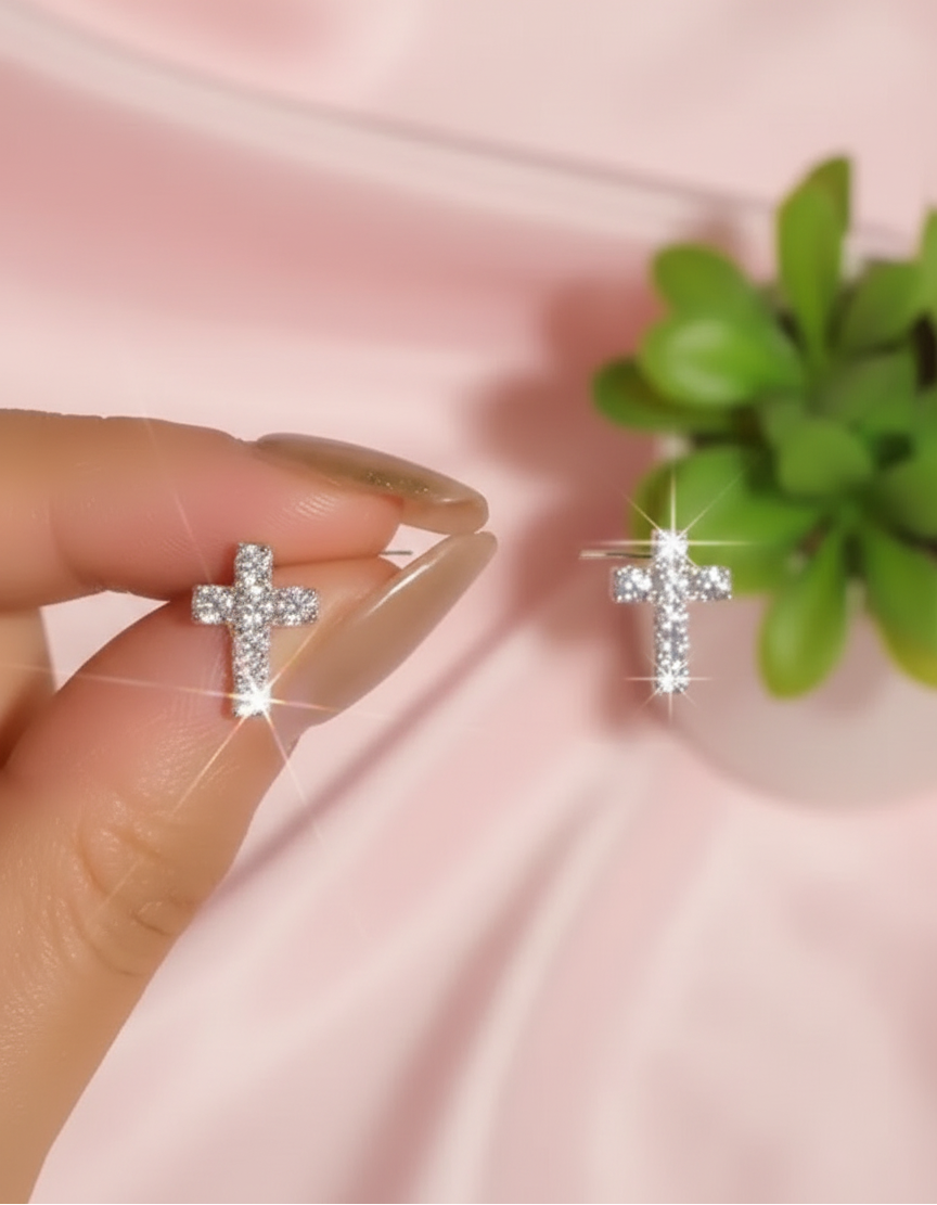1 Pair of Chic & Delicate Cross Stud Earrings for Women