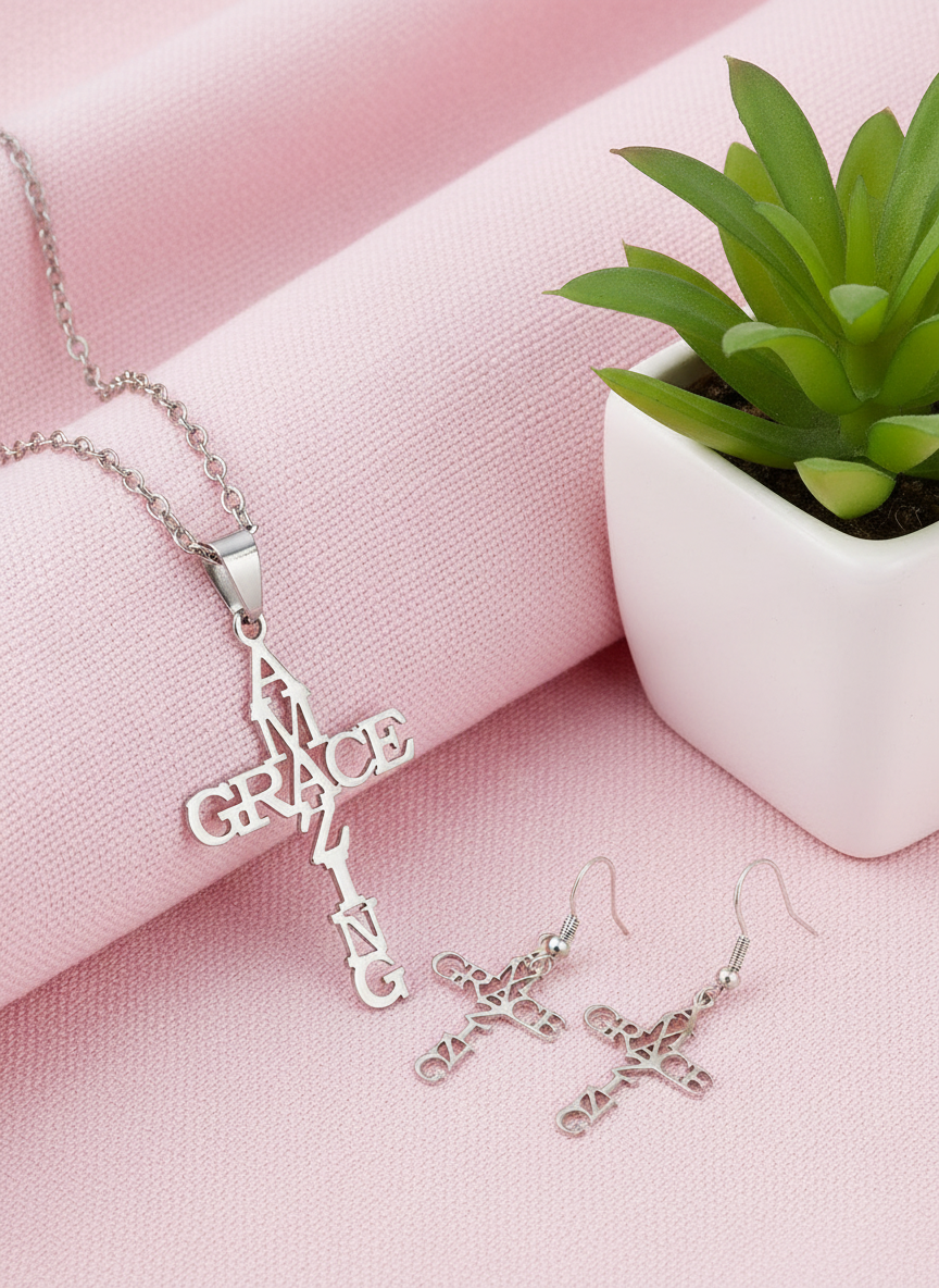 Stainless Steel pendant & earins