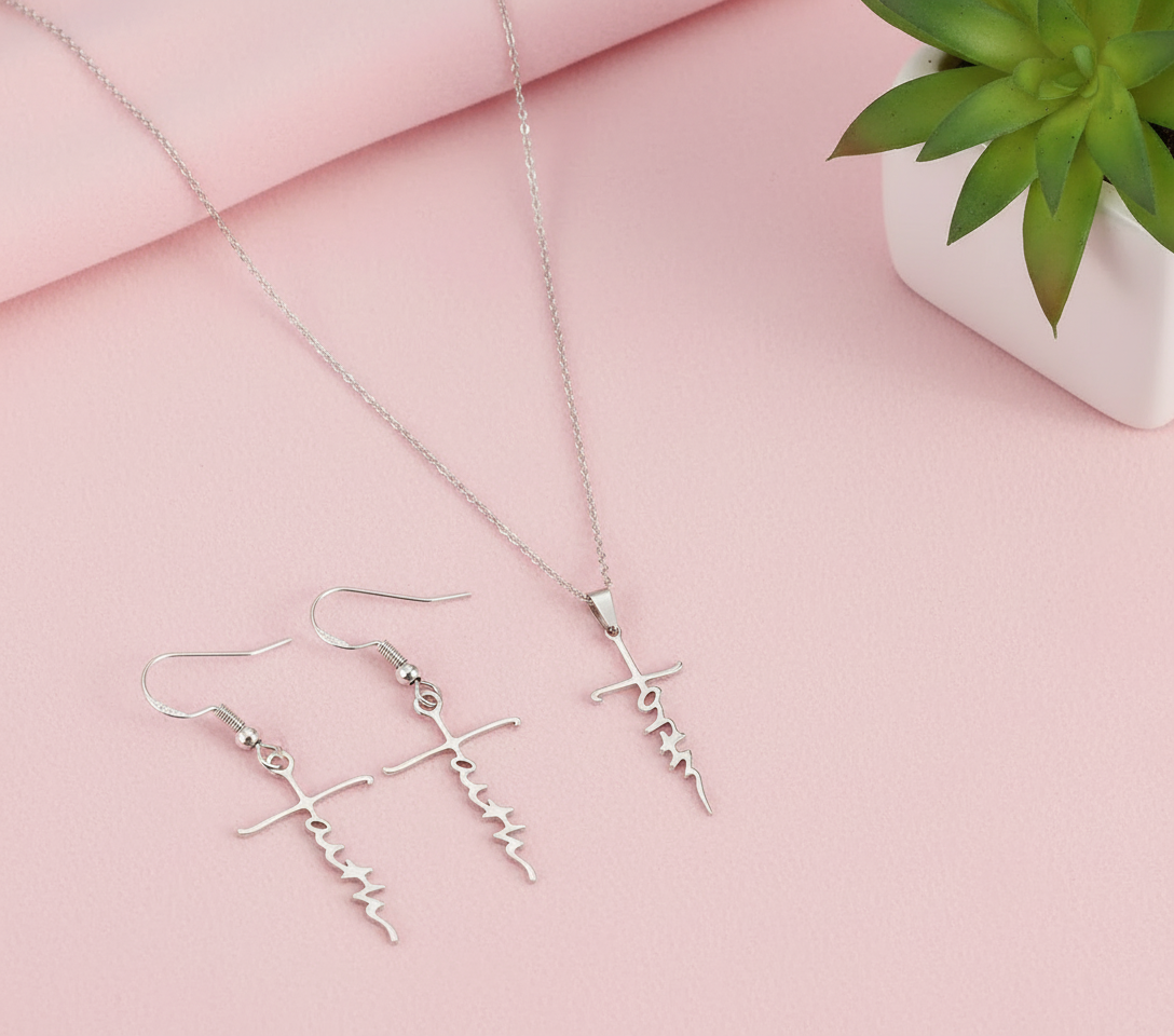 Stainless Steel pendant & earins