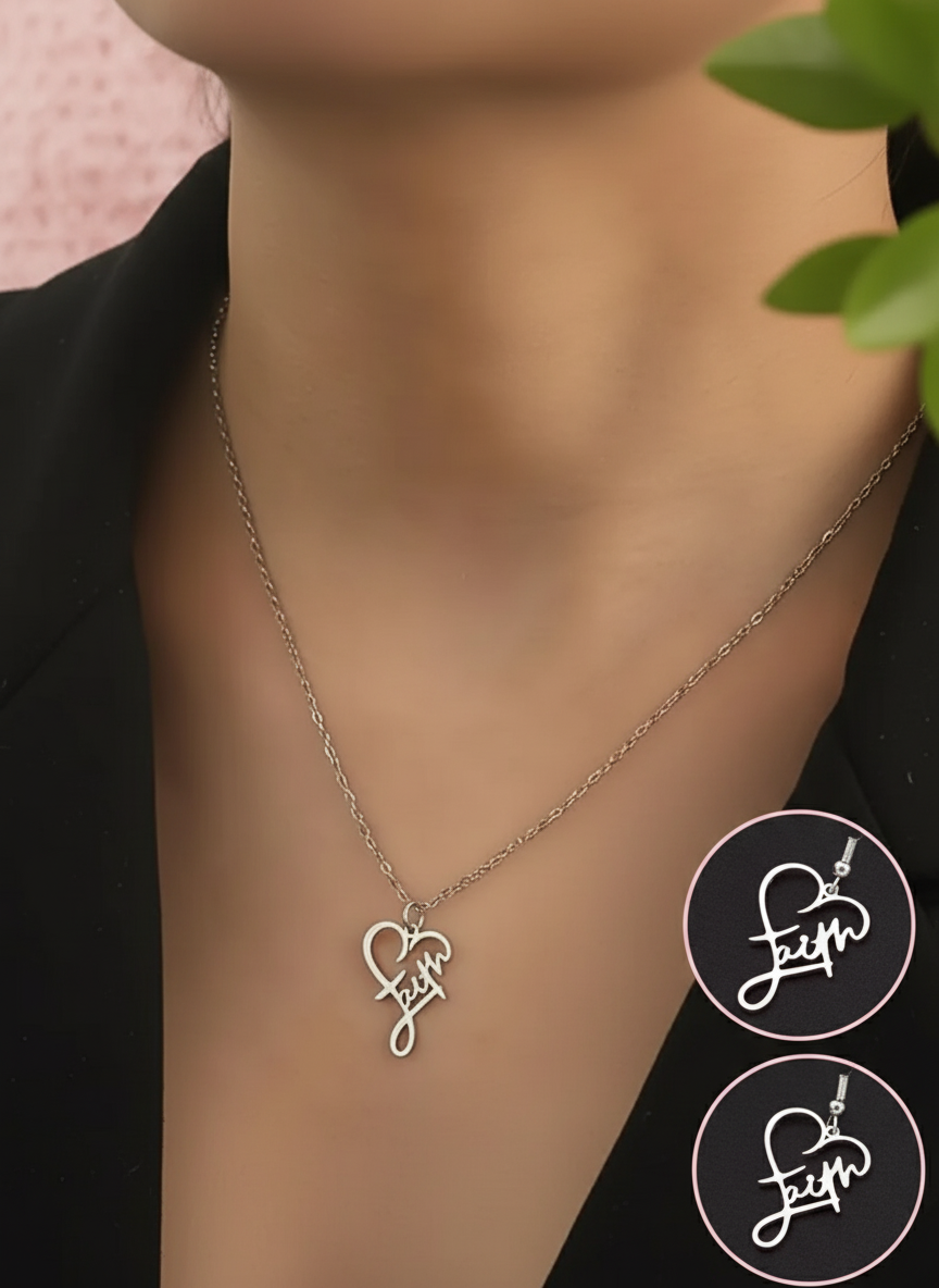 Stainless Steel pendant & earins