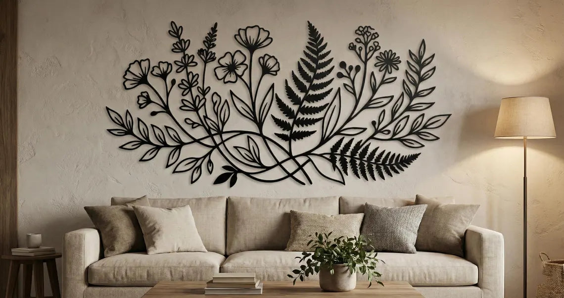 Botanical Metal Decor - (400mm x 1000mm)