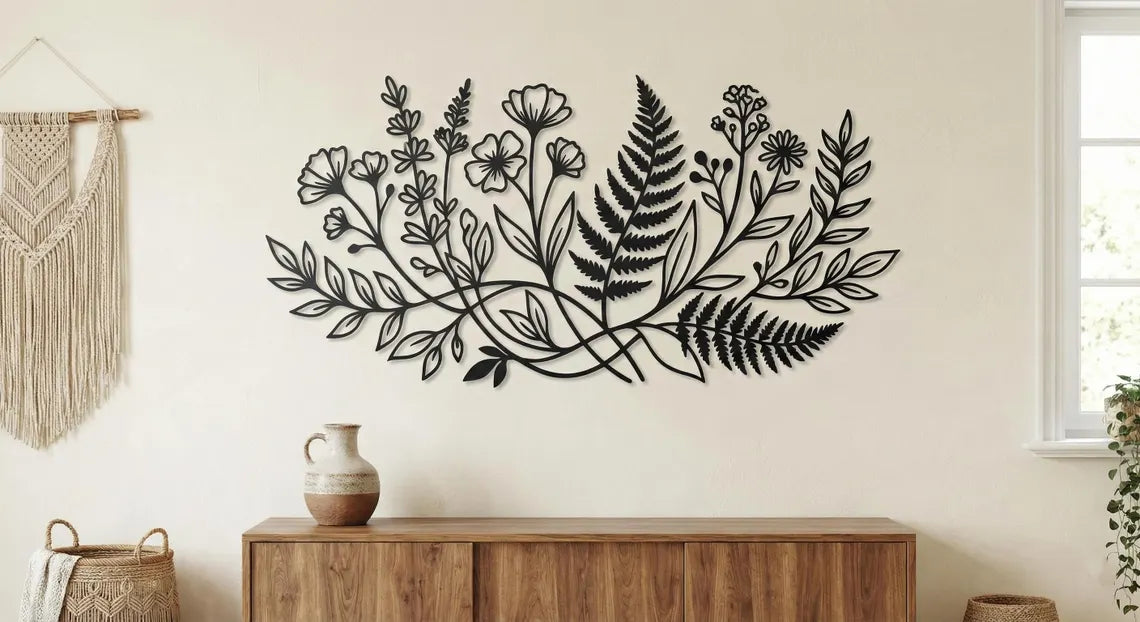 Botanical Metal Decor - (400mm x 1000mm)