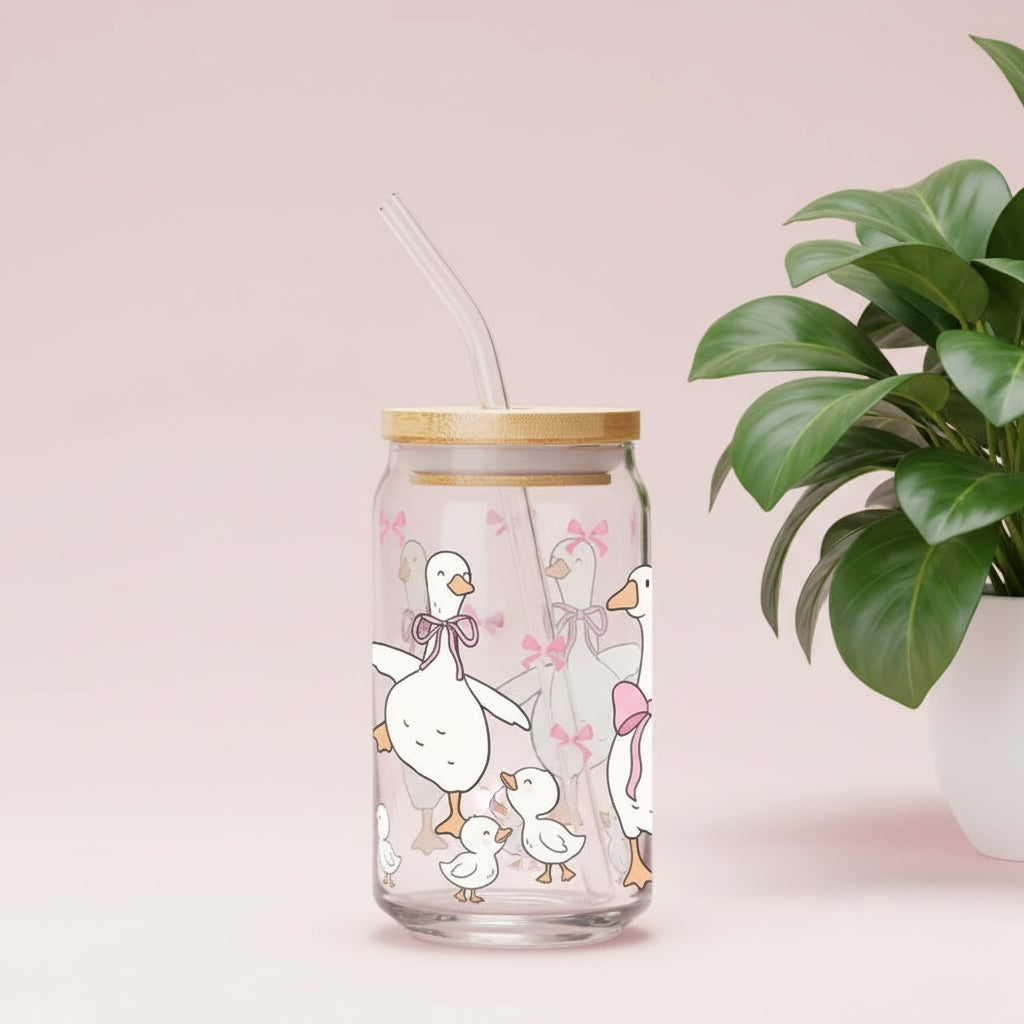 16oz Glass bottle & Goose Design